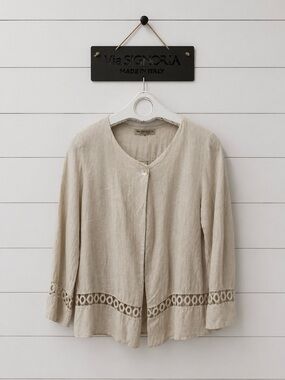 VIA SIGNORIA – Linen Cardigan (Made in Italy) Small